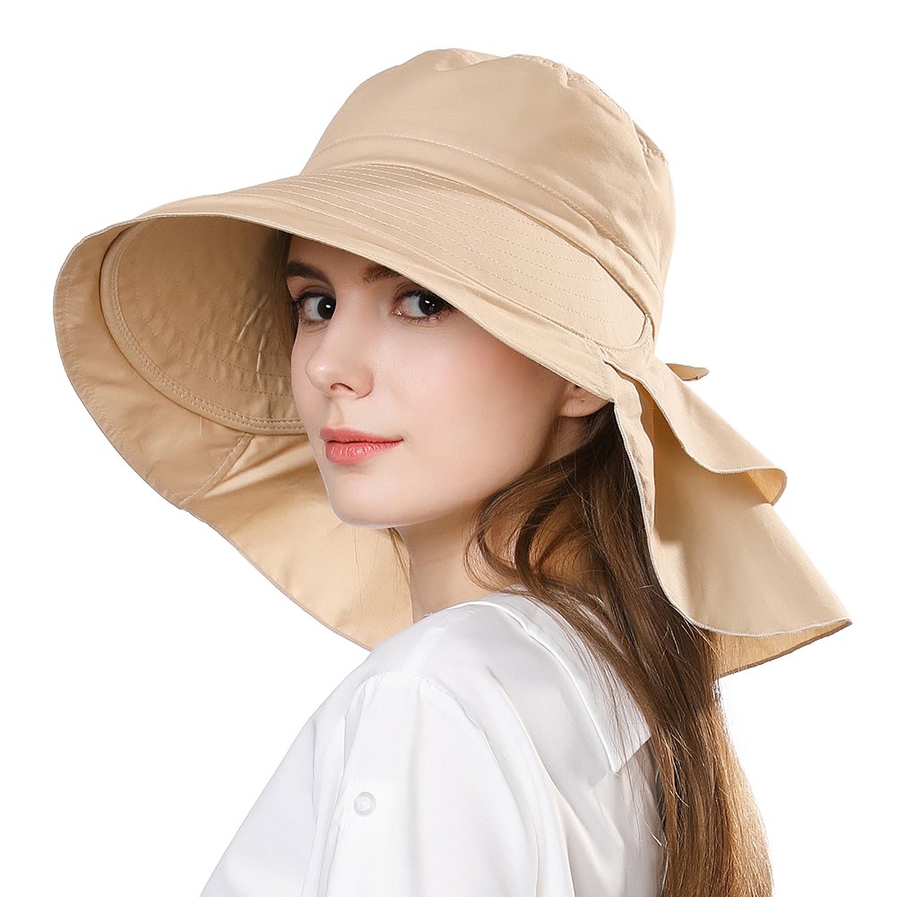 Algopix Similar Product 14 - Summer Bill Flap Cap UPF 50 Cotton Sun
