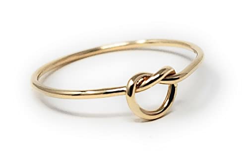 Algopix Similar Product 17 - 14k Solid Gold Stacking Knot Ring