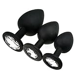 Algopix Similar Product 4 - 3 Pcs 3 Size Silicone Jeweled Anal Butt