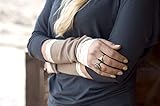 Algopix Similar Product 1 - Long Lace and Ribbed Knit Arm Warmers