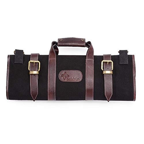Algopix Similar Product 8 - Boldric Khaki Canvas 17 Pocket Knife Bag