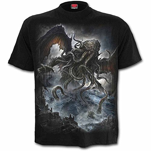 Algopix Similar Product 14 - Spiral Mens Cthulhu TShirt Black