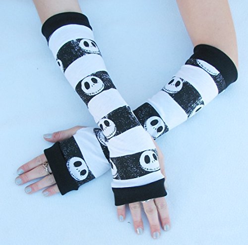 Algopix Similar Product 4 - Jack Skull Arm Warmers Gloves Nightmare