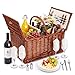 Algopix Similar Product 10 - Juvale Wicker Picnic Basket for 4 with