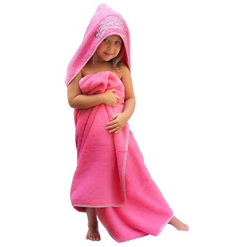 Algopix Similar Product 10 - Princess Baby Bath Towel Pink Hooded