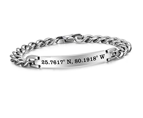 Algopix Similar Product 9 - Engraved Ladies Silver Stainless Steel