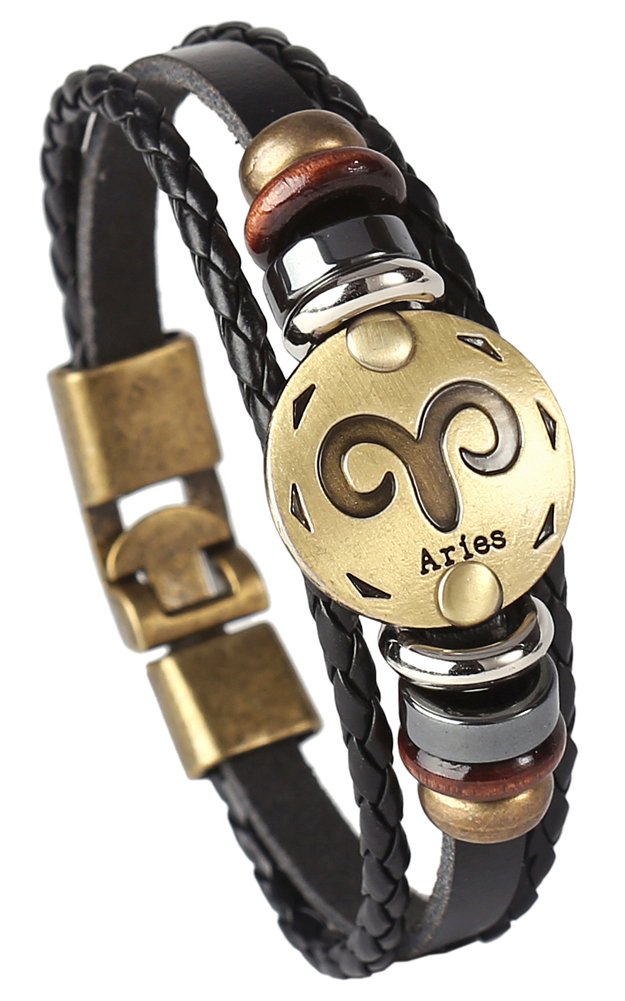 Algopix Similar Product 16 - Hamoery Punk Alloy Leather Bracelet For