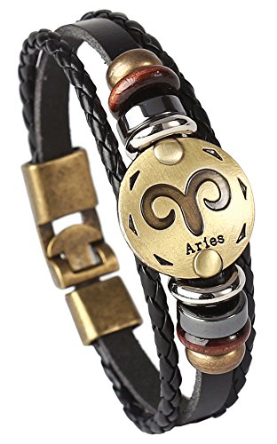 Algopix Similar Product 16 - Hamoery Punk Alloy Leather Bracelet For