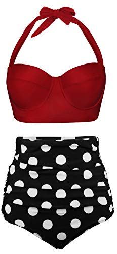 Algopix Similar Product 4 - Angerella Women Vintage Polka Dot High