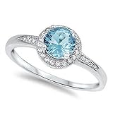 Algopix Similar Product 16 - 125ct Halo Set Solitaire Cubic