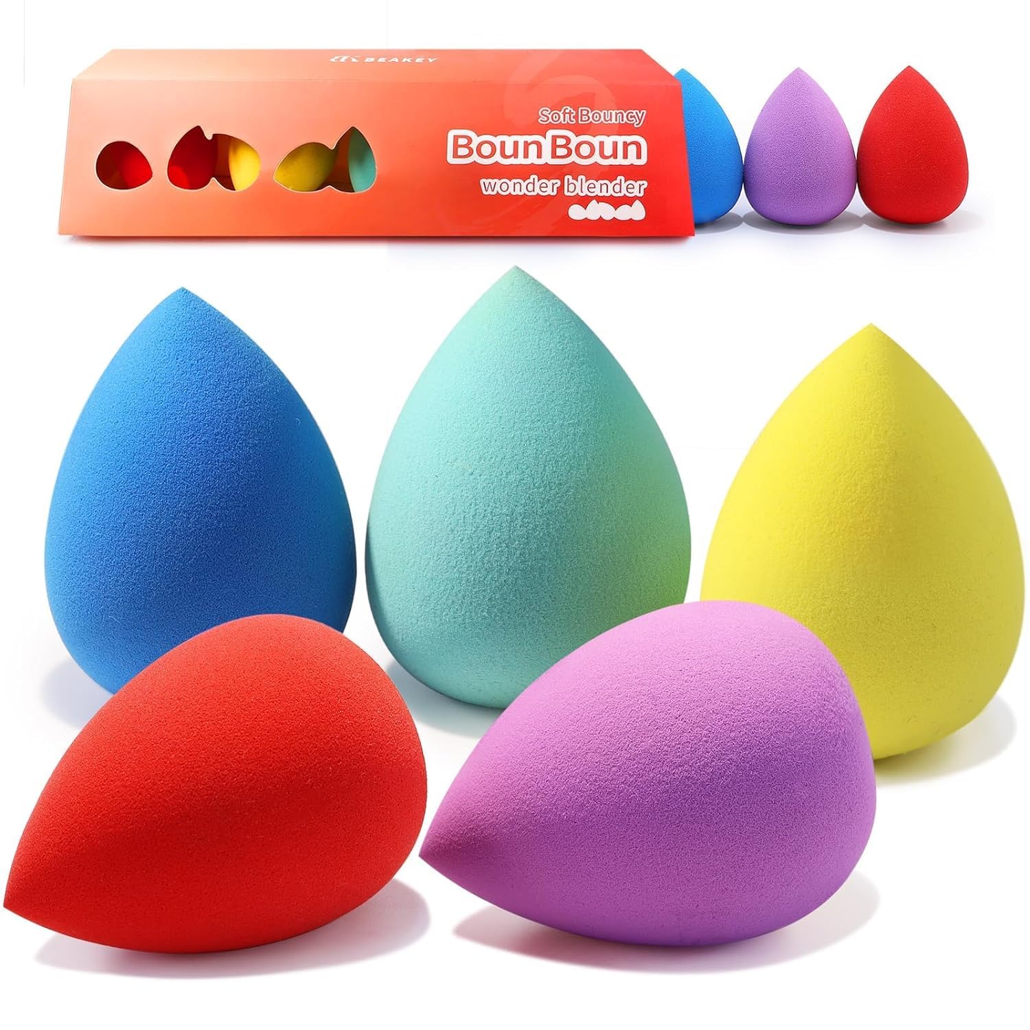 Algopix Similar Product 17 - BEAKEY Makeup Sponge Set 5 Pack Micro