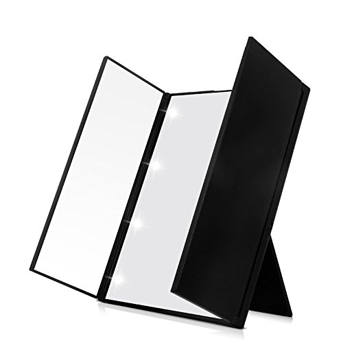 Algopix Similar Product 8 - FLYMEI TriFold Makeup Mirror LED
