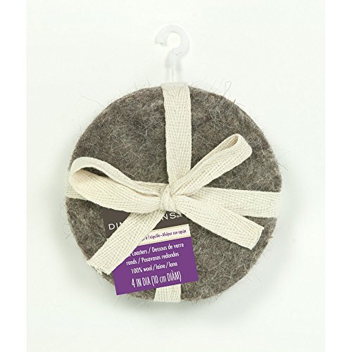 Algopix Similar Product 10 - Dimensions Round Grey Wool Coaster Set