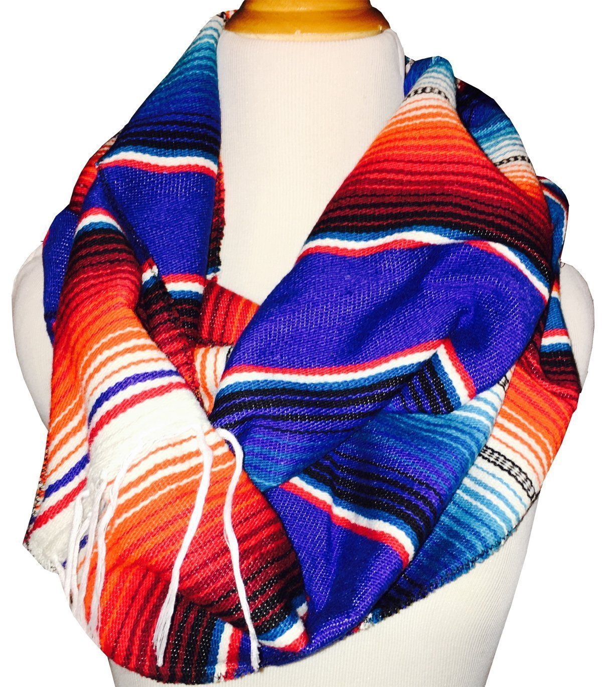 Algopix Similar Product 16 - Mexican Serape Infinity Scarf Winter