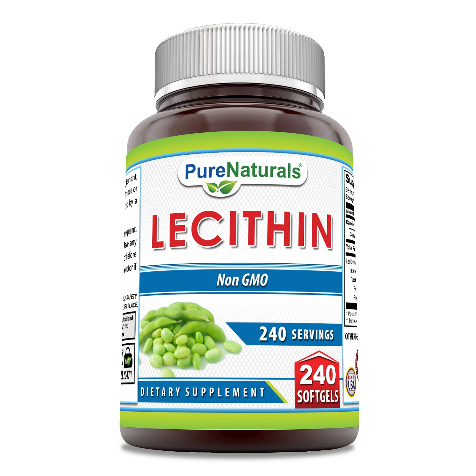 Algopix Similar Product 17 - Pure Naturals Lecithin 1200 mg Softgels