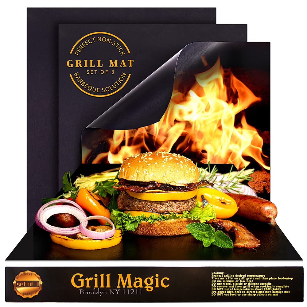 Algopix Similar Product 12 - Grill Magic BBQ Grill Mat Set of 3100