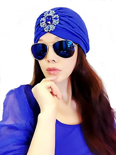 Algopix Similar Product 14 - Blue Gemstone Jewelry TurbanWomen