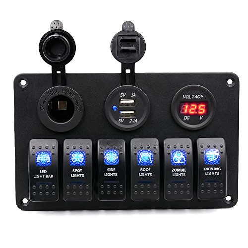 Algopix Similar Product 20 - BlueFire 6 Gang Rocker Switch Panel for