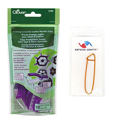 Algopix Similar Product 6 - Clover Jumbo Wonder Clips For Knitting