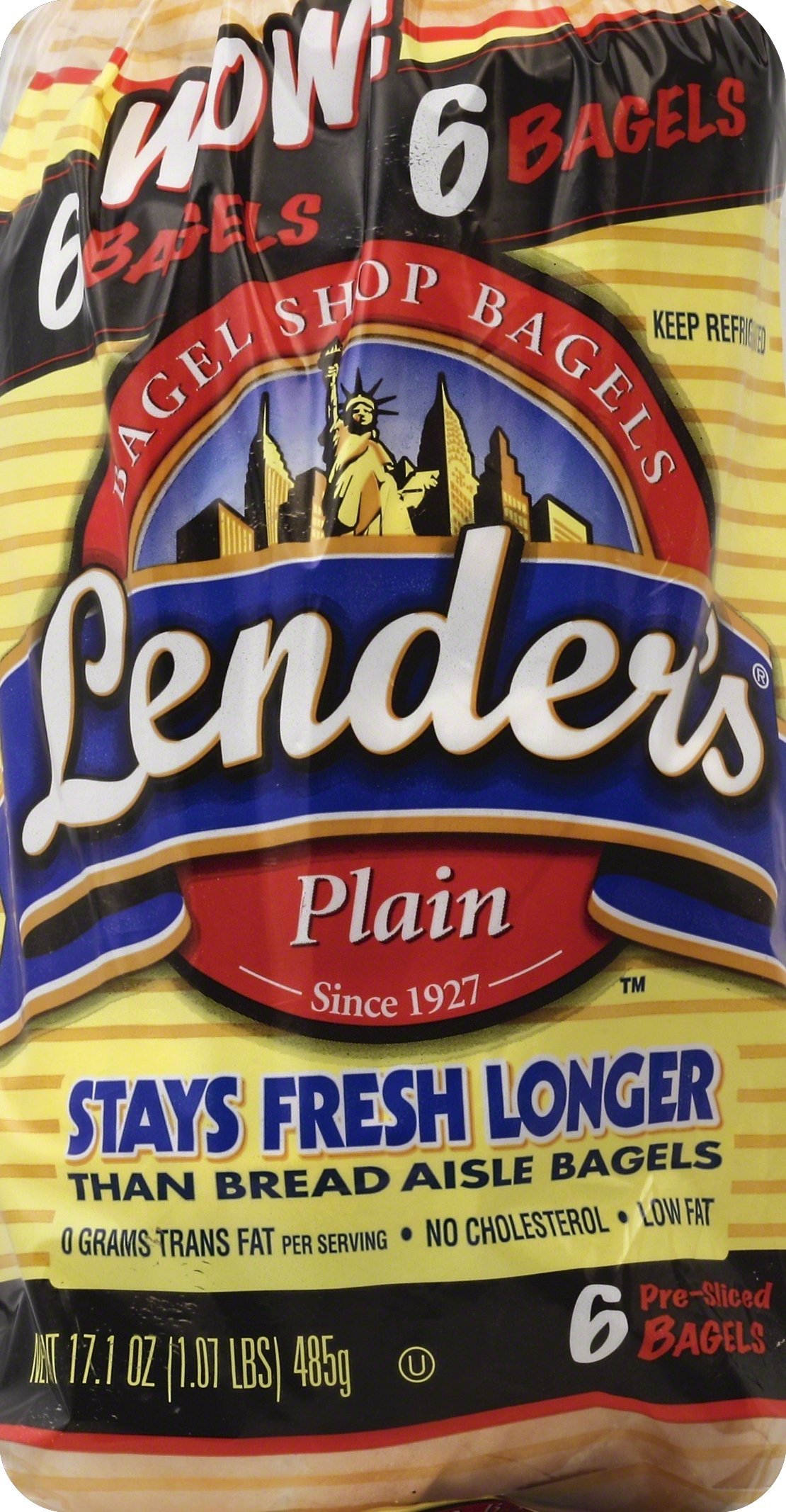Algopix Similar Product 11 - Lender's, Plain Bagel, 17.1 oz