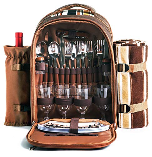 Algopix Similar Product 19 - Hap Tim Picnic Backpack Bag for 4