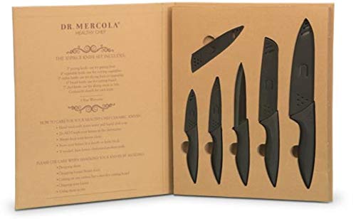 Algopix Similar Product 1 - Dr Mercola Black Ceramic Knife Set 5