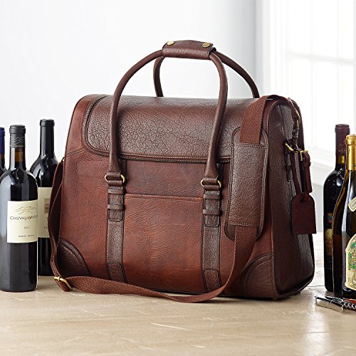 Algopix Similar Product 8 - 6-Bottle Leather BYO Weekender Wine Bag