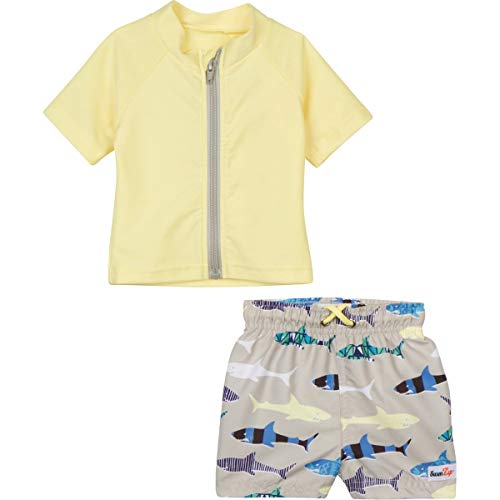Algopix Similar Product 16 - SwimZip Boy Zipper Short Sleeve Rash