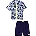Algopix Similar Product 13 - SwimZip Boy Short Sleeve Zip Rash Guard