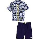 Algopix Similar Product 1 - SwimZip Boy Short Sleeve Zip Rash Guard