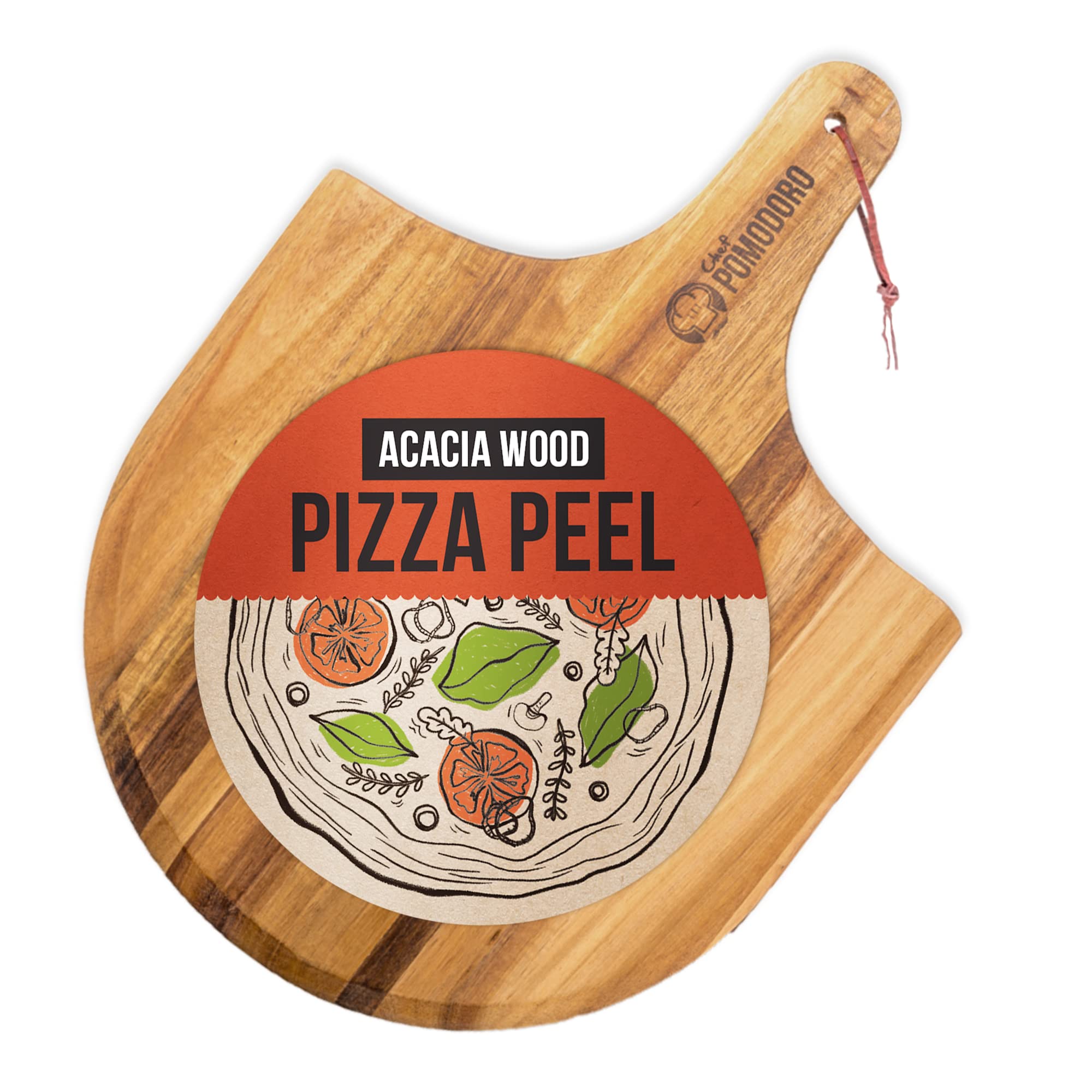Algopix Similar Product 8 - Chef Pomodoro Acacia Wood Pizza Peel