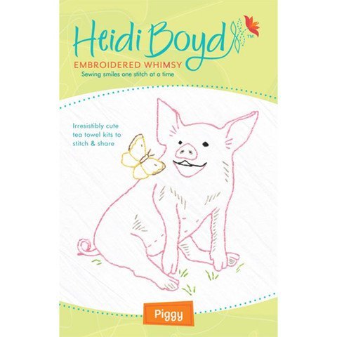 Algopix Similar Product 9 - Heidi Boyd Piggy Embroidered Whimsy Tea