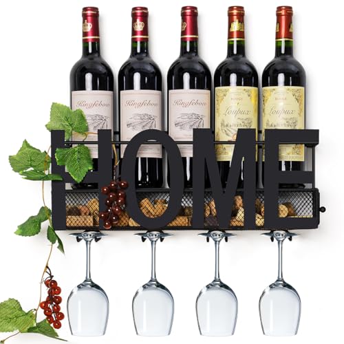 Algopix Similar Product 1 - SODUKU Wall Mounted Metal Wine Rack 