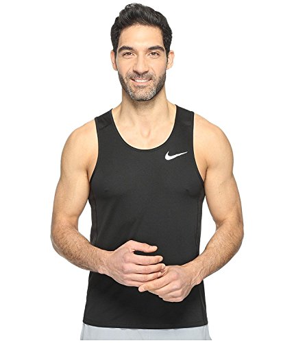 Algopix Similar Product 10 - Nike Mens Dry Miler Running Tank Black