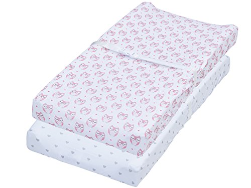 Algopix Similar Product 18 - Crib Sheets 2 Pack Pink Owls  Hearts