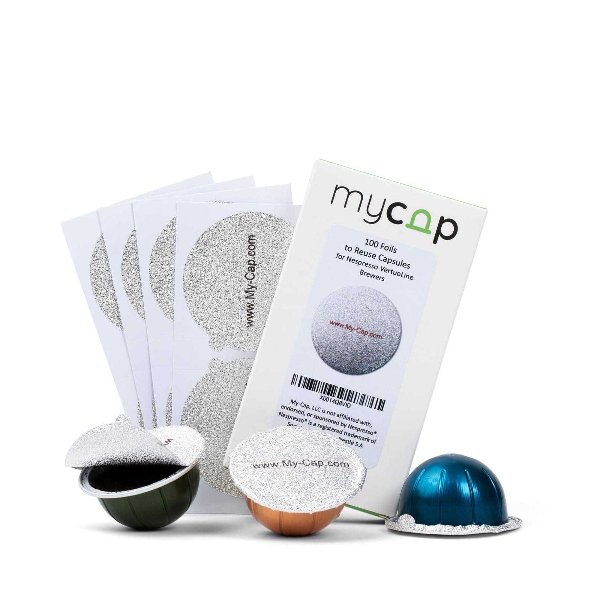 Algopix Similar Product 2 - MyCaps 100 Foil Seals for Nespresso