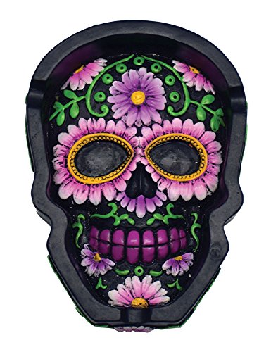 Algopix Similar Product 1 - 45x35 Sugar Skull Polyresin Ashtray