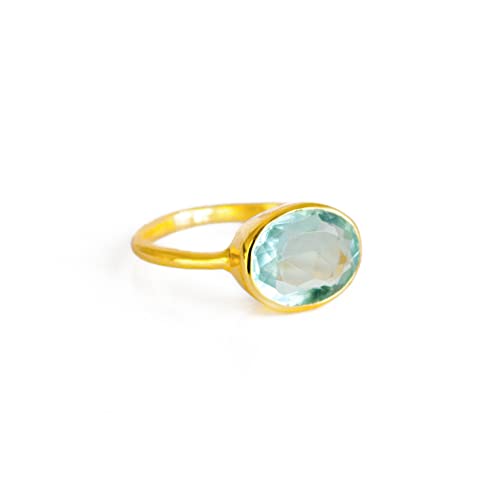 Algopix Similar Product 17 - Blue Topaz ring stackable ring