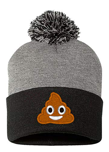 Algopix Similar Product 6 - Poop Emoji-Pom Pom Gray-Black