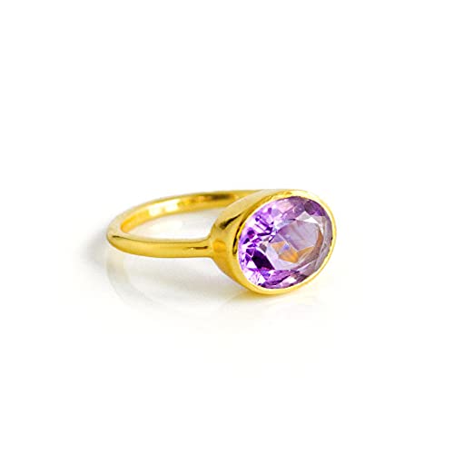 Algopix Similar Product 11 - Oval Birthstone Ring Bezel Set in