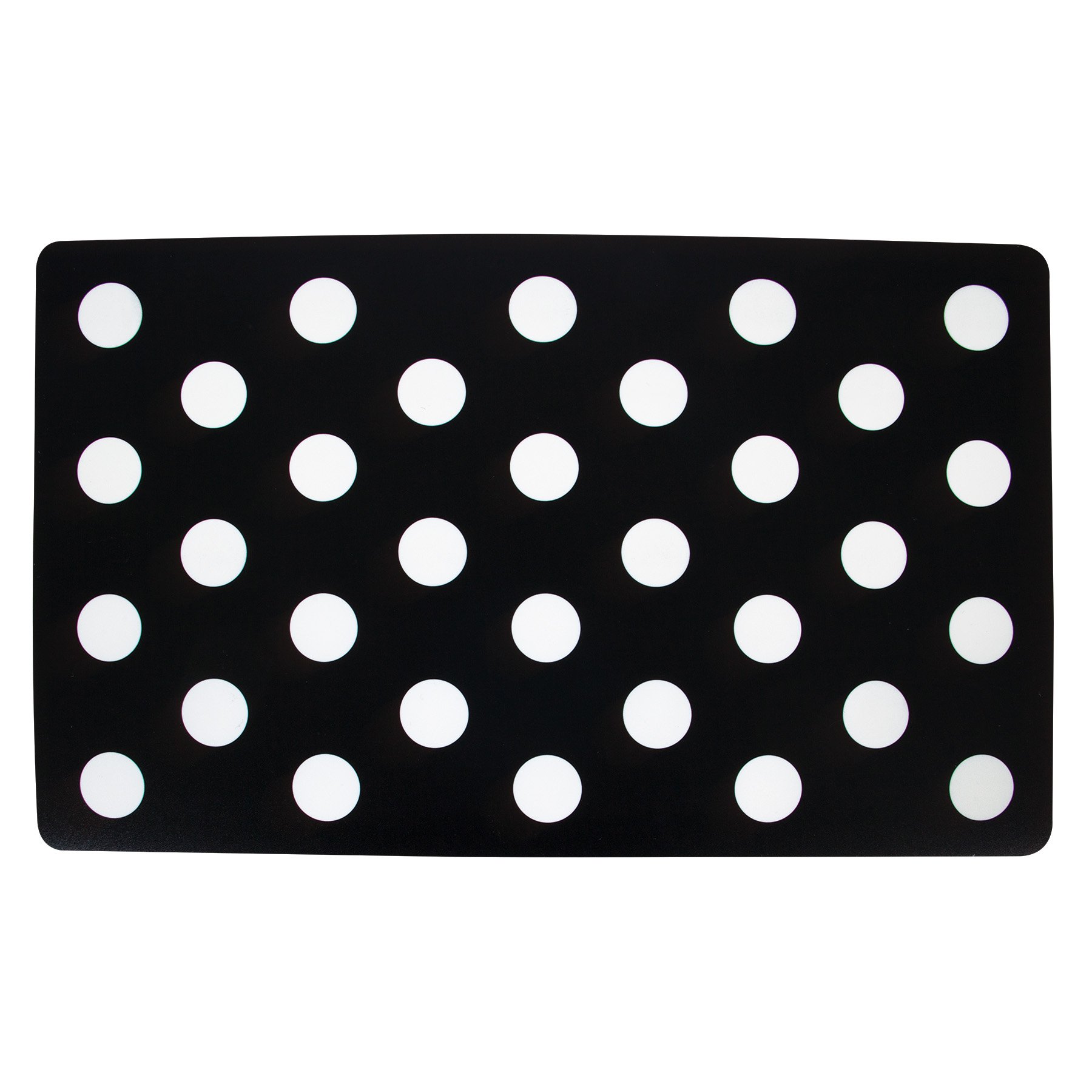 Algopix Similar Product 2 - Petmate Black White Dot Plastic Food Mat
