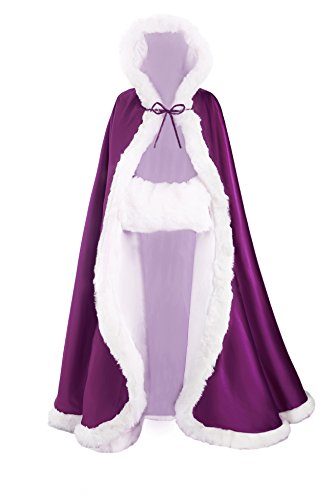 Algopix Similar Product 10 - Wedding Cape Hooded Cloak for Bride