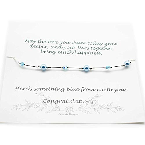 Algopix Similar Product 20 - Something Blue Bride Gift Anklet