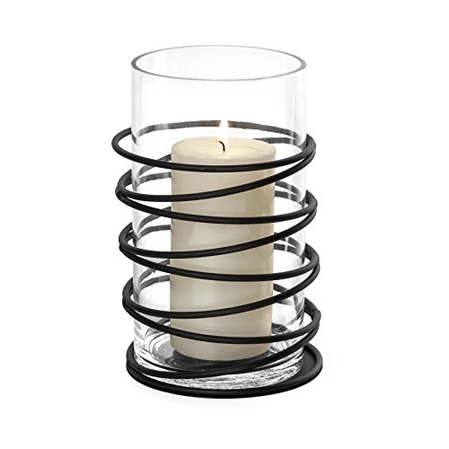 Algopix Similar Product 16 - Danya B Swirl Metal and Glass Hurricane