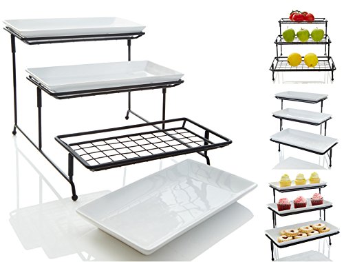 Algopix Similar Product 10 - Unique 3 Tier Mesh Serving Stand with