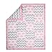 Algopix Similar Product 20 - Grey and Pink Elephant and Zig Zag Crib