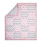 Algopix Similar Product 9 - Grey and Pink Elephant and Zig Zag Crib
