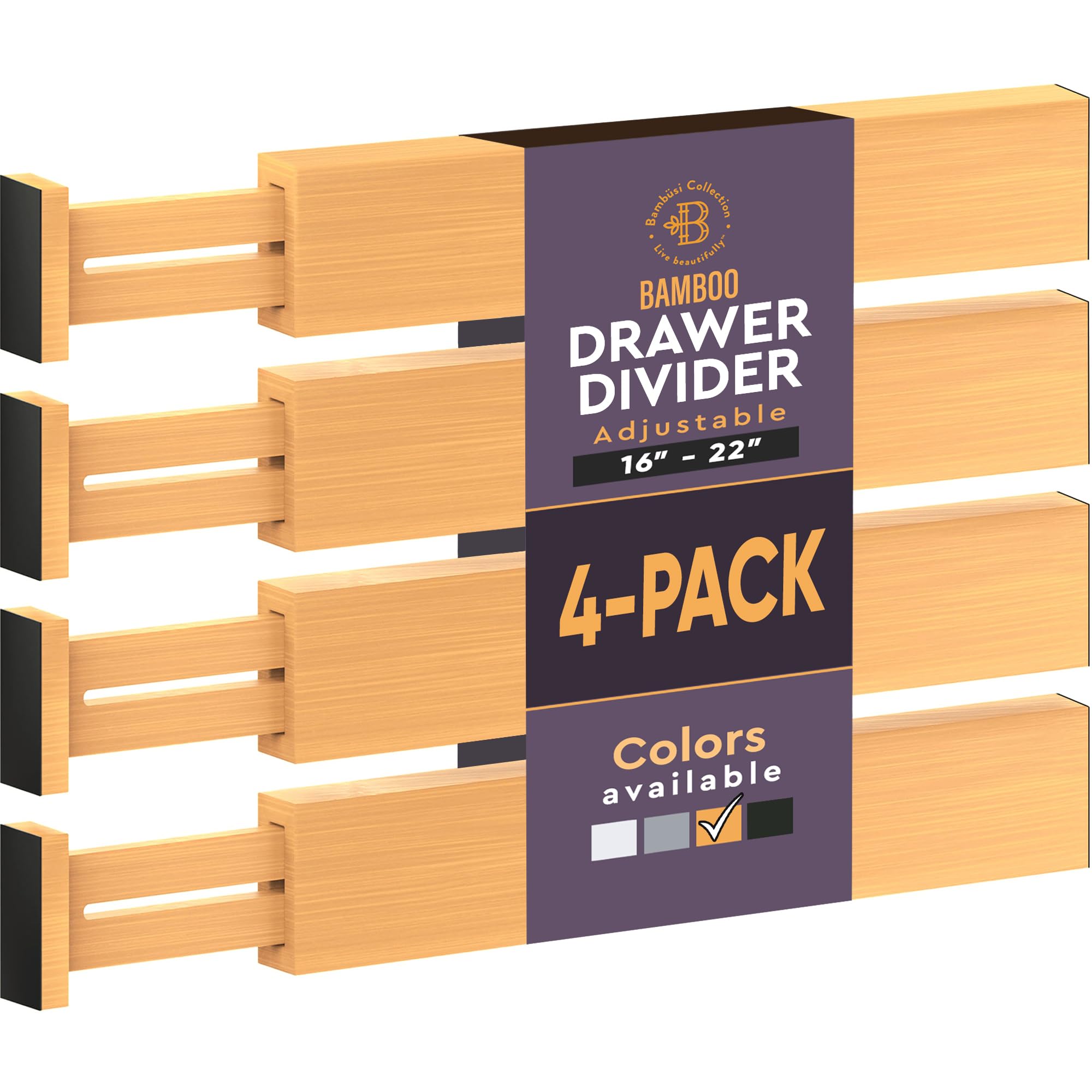 Algopix Similar Product 3 - 4 Pack Drawer Dividers Bamboo 26