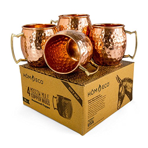 Algopix Similar Product 7 - Copper Mugs Moscow Mule Set Pack of 4