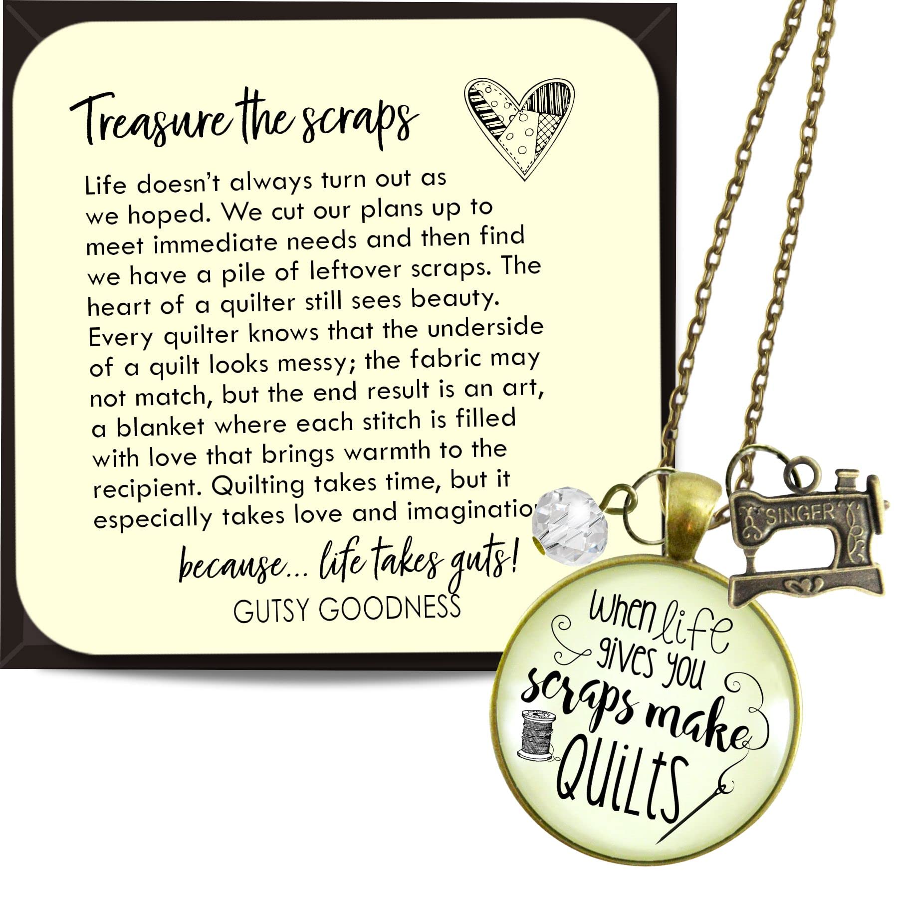 Algopix Similar Product 1 - Quilters Necklace When Life Gives